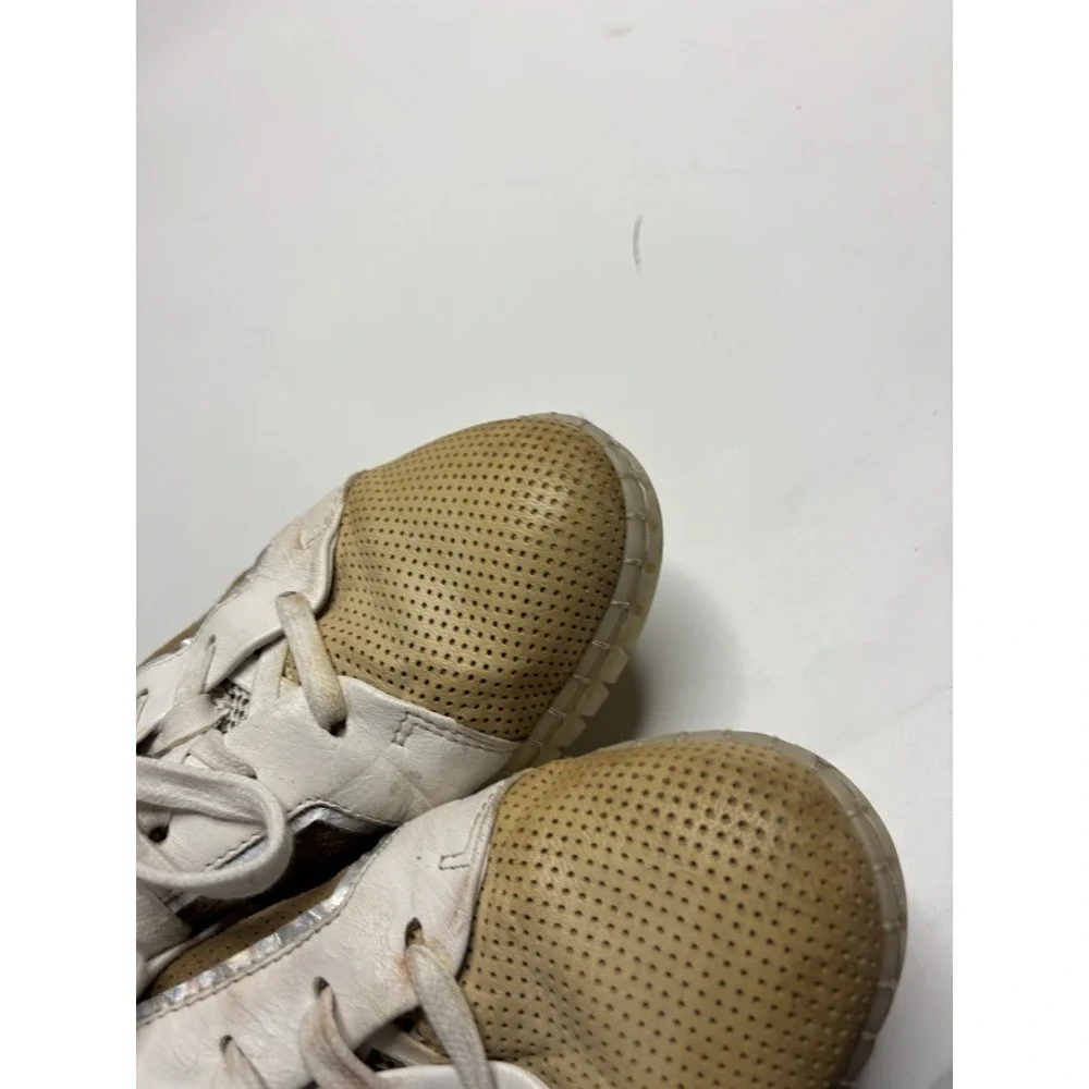Andia Fora Platform Designer Sneakers Laser Cut Leather Mesh Women's US 8 EUR 40
